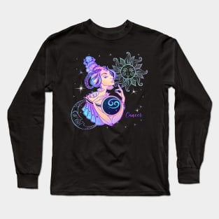 Cancer Astrology Horoscope Zodiac Sign Gift for Women Long Sleeve T-Shirt